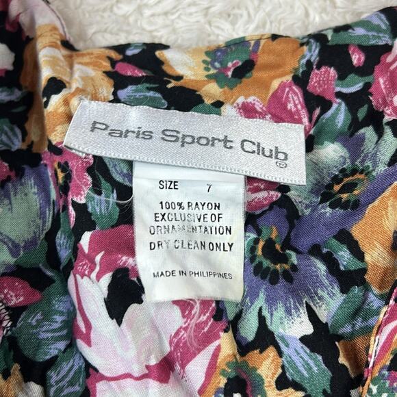 Vintage 90s Paris Sport Club flirty floral button down dress, size 7 - Picture 10 of 10